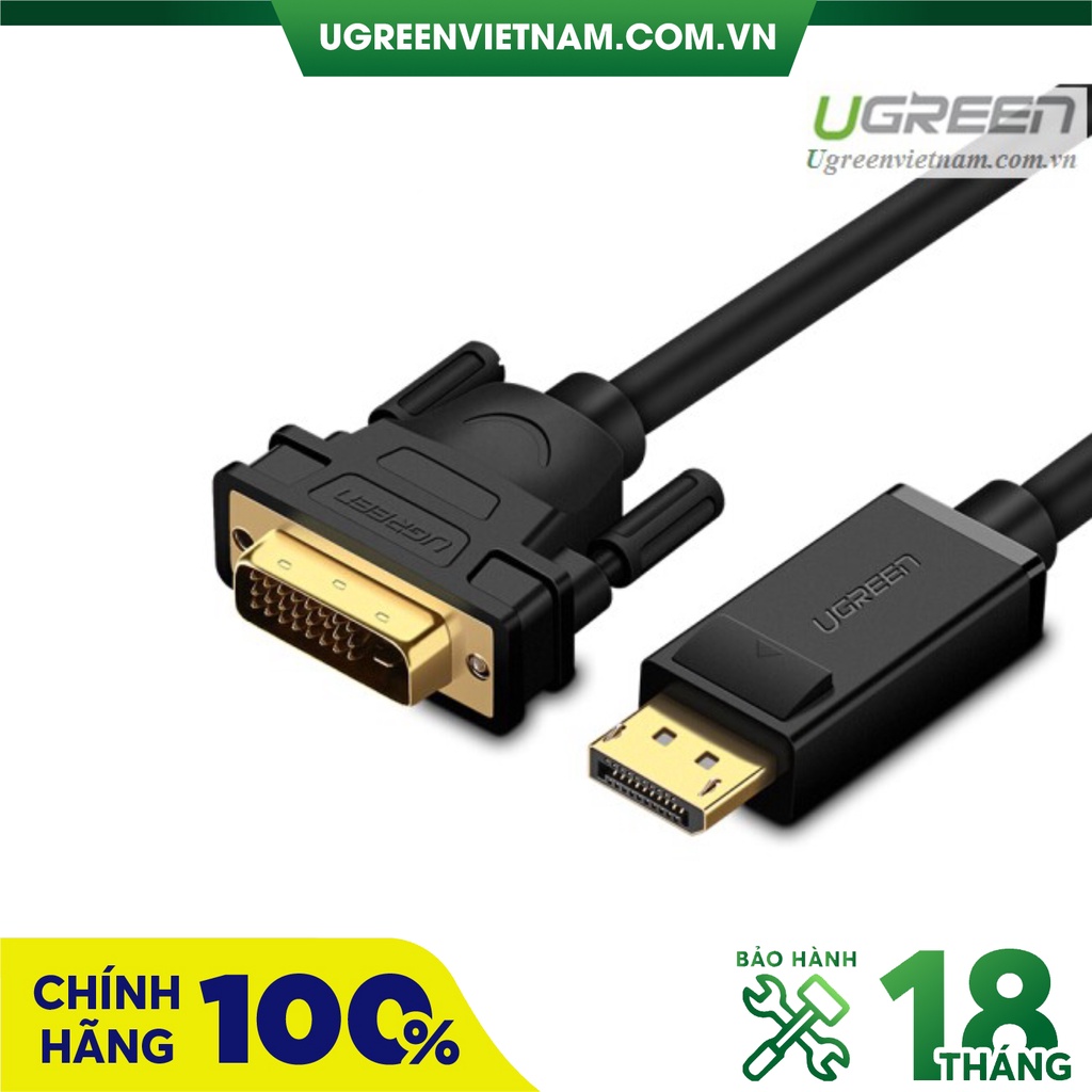 Cáp Displayport to DVI 24+1 dài 2m chính hãng Ugreen 10221