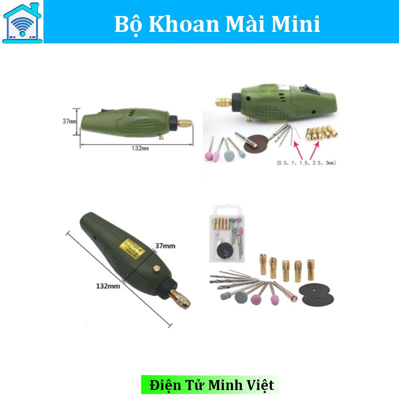 Bộ máy khoan mài cắt cầm tay mini 12VDC 12000rpm