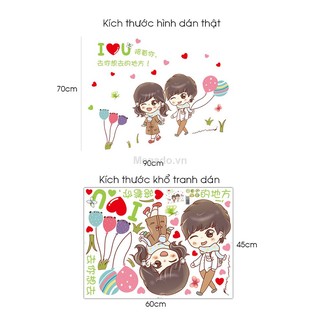 Decal dán tường đôi uyên ương B272