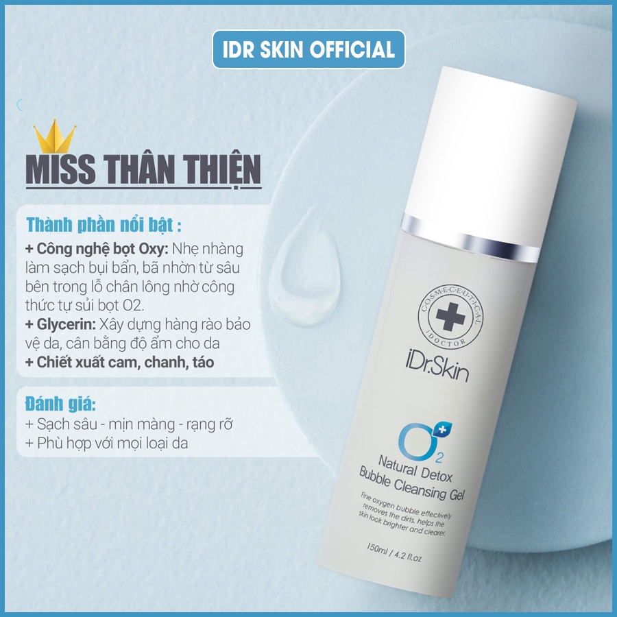 Sữa rửa mặt Detox O2 IDr Skin