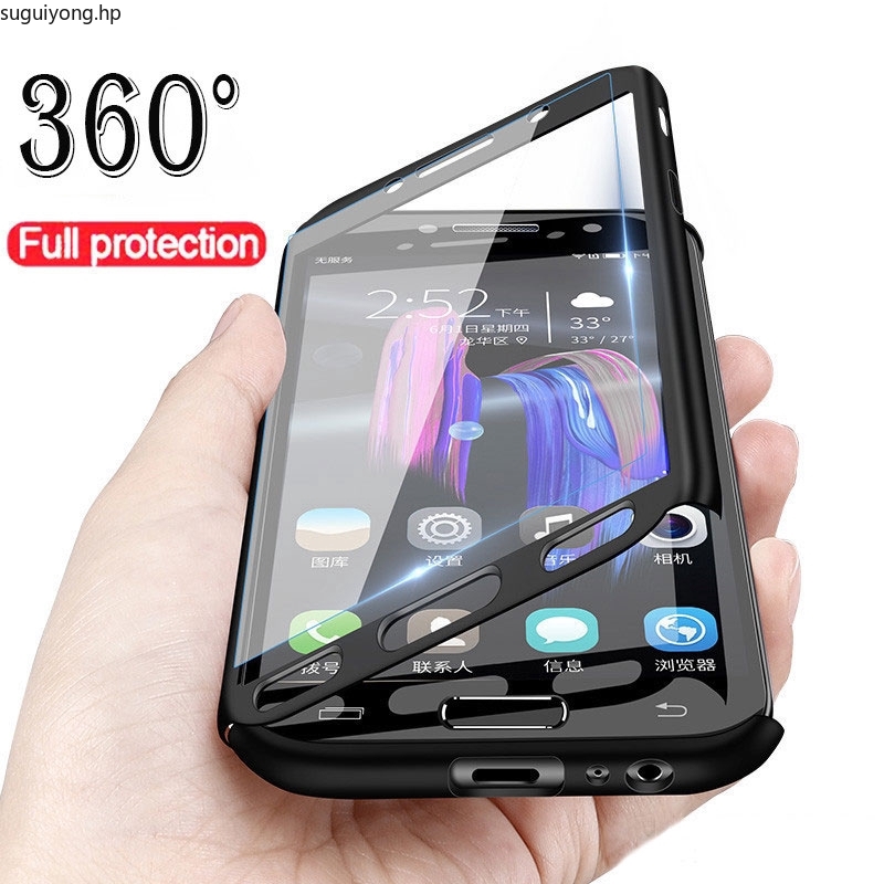 Ốp điện thoại PC nhám kính cường lực chống sốc bảo vệ 360 độ cho Samsung Galaxy S10 Plus S6 S7 Edge