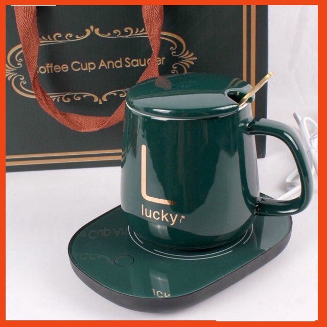 [BÁN CHẠY] Cốc Hâm Nóng đồ uống kèm đế điện, Bộ ly sứ kèm đế điện hâm nóng trà, cafe, hâm sữa + Tặng kèm thìa vàng, hộp | BigBuy360 - bigbuy360.vn