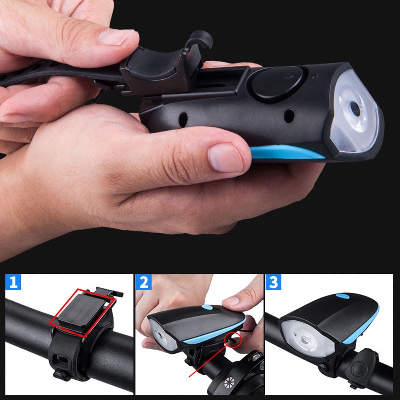 Đèn Led Cảnh Báo 1200mah Gắn Phía Trước Xe Đạp Leo Núi Siêu Sáng Chống Thấm Nước Sạc Usb