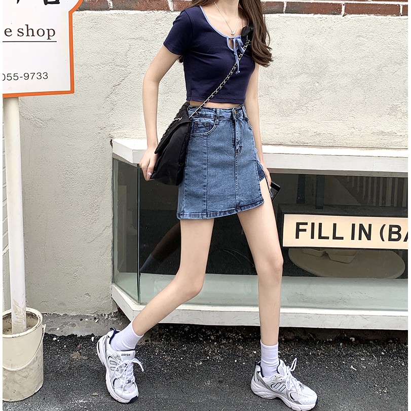 Chân Váy Jean Chữ A Lưng Cao Thời Trang Cho Nữ | BigBuy360 - bigbuy360.vn