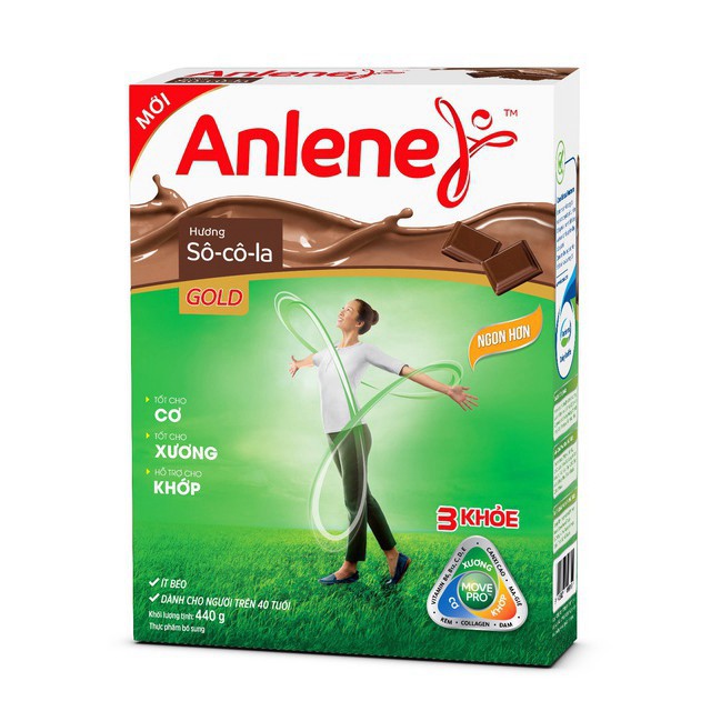 Sữa bột Anlene Gold 3 khỏe Movepro Hộp 440g chocolate