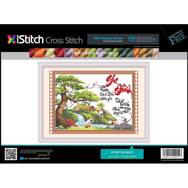 tranh thêu gia đình ist242