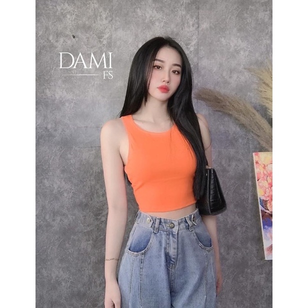 Áo Croptop body ba lỗ ngược trơn
