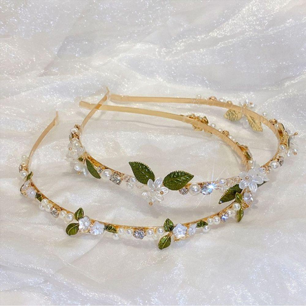 Băng Đô Cài Tóc Họa Tiết Lá Xanh Thanh Lịch Cho Nữ WMES15H