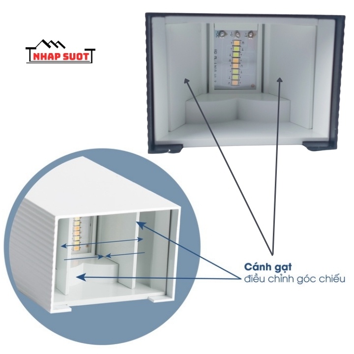 Đèn LED gắn tường Rạng Đông 6W đổi màu, sáng hai đầu, đa phong cách, có thể tuỳ chỉnh góc chiếu LN18v2ĐM
