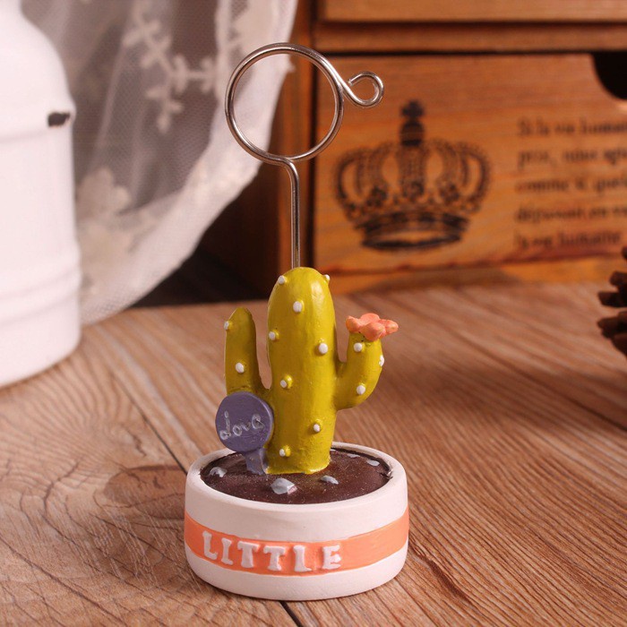 Kẹp Giữ Ảnh Giấy Note Hình Chậu Xương Rồng Mini Siêu Đáng Yêu Ngẫu Nhiên