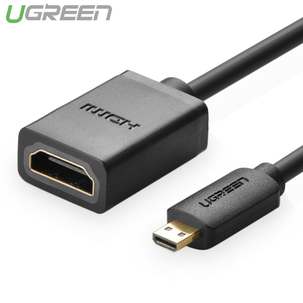 Cáp chuyển đổi micro HDMI đực sang HDMI cái dài 20cm UGREEN 20134 (màu đen) .