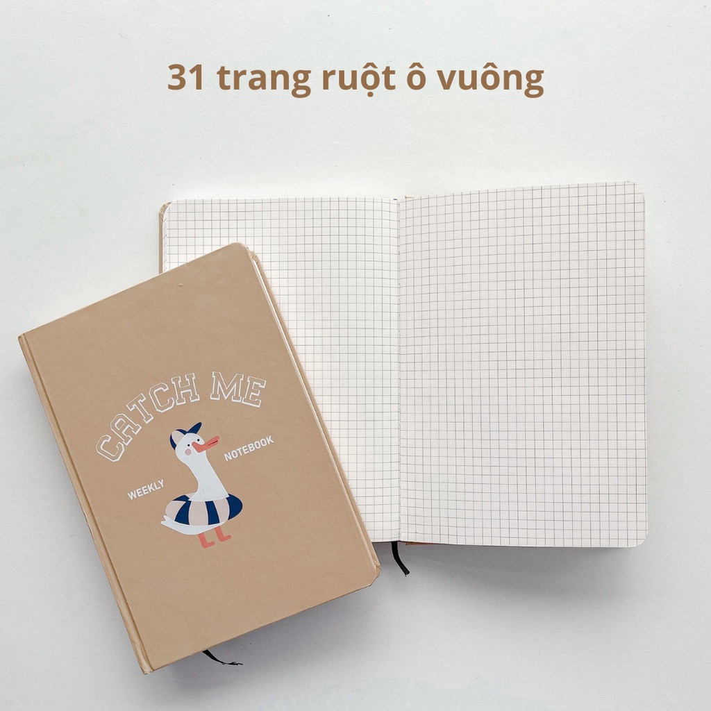 Sổ kế hoạch tuần A5 weekly planner 130gsm Crabit x Kuchi - Great like Goose - Ngỗng be