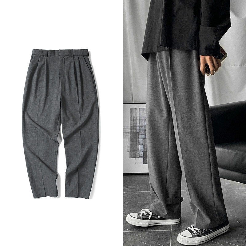 Solid Color Slack Pant Base Summer Thin Jogger Pants Men's Hot Sale Clothing Wide Leg Straight Casual Pants Males