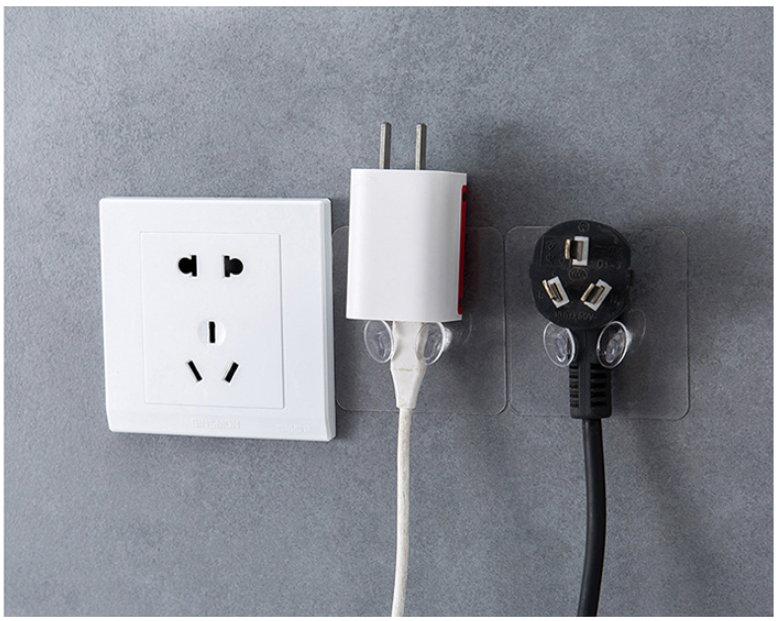 POWER Móc Dán Tường Trong Suốt Giữ Phích Cắm Điện Tiện Lợi