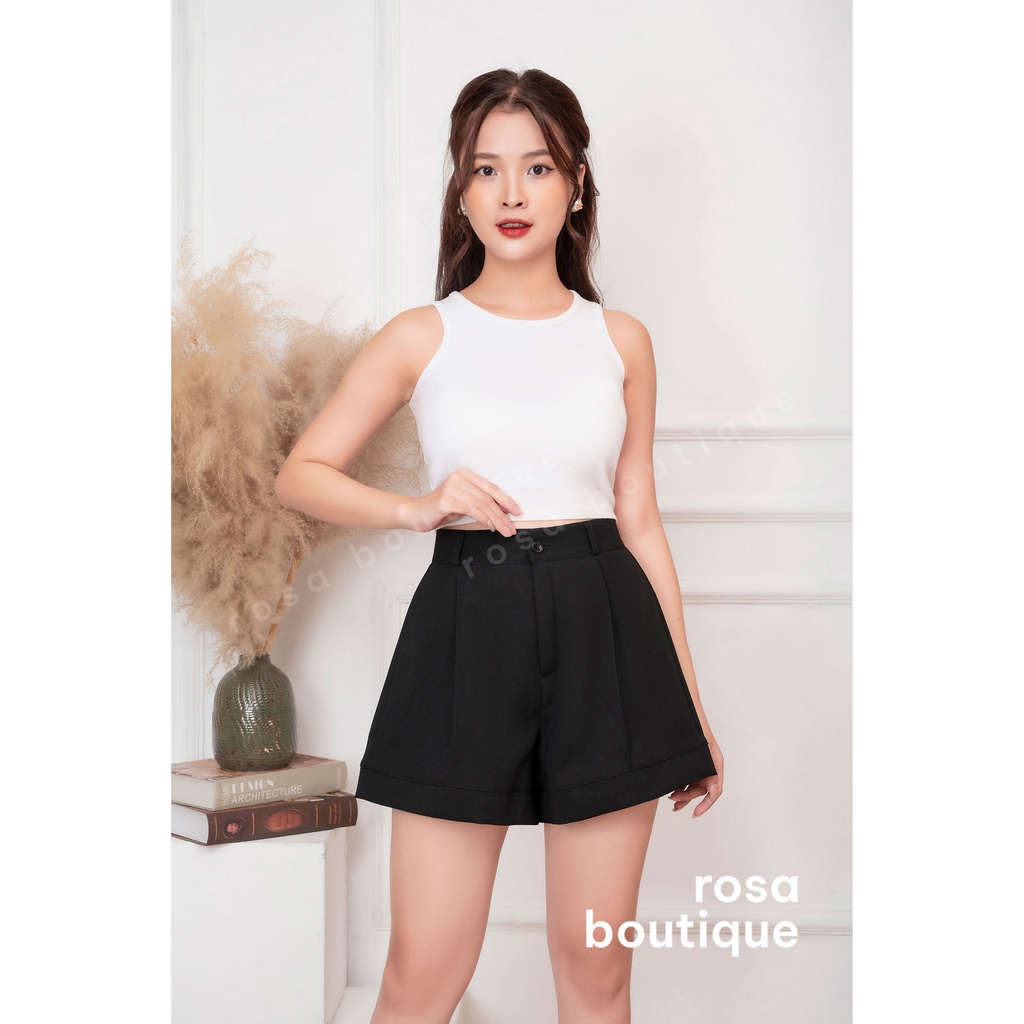 Quần short nữ ống rộng cạp cao ống xòe Rosa Boutique Q610