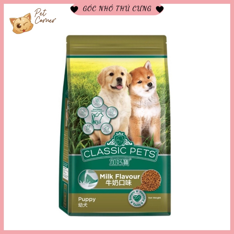 Thức ăn cho chó con Hạt Classic Pets Puppy Vị Sữa 400g