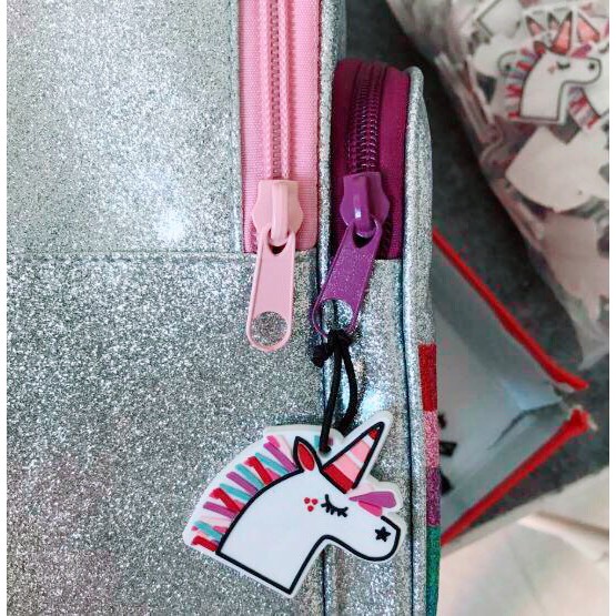 Balo trẻ em - hàng xuất  Zara kids , balo nhũ bạc RainBow