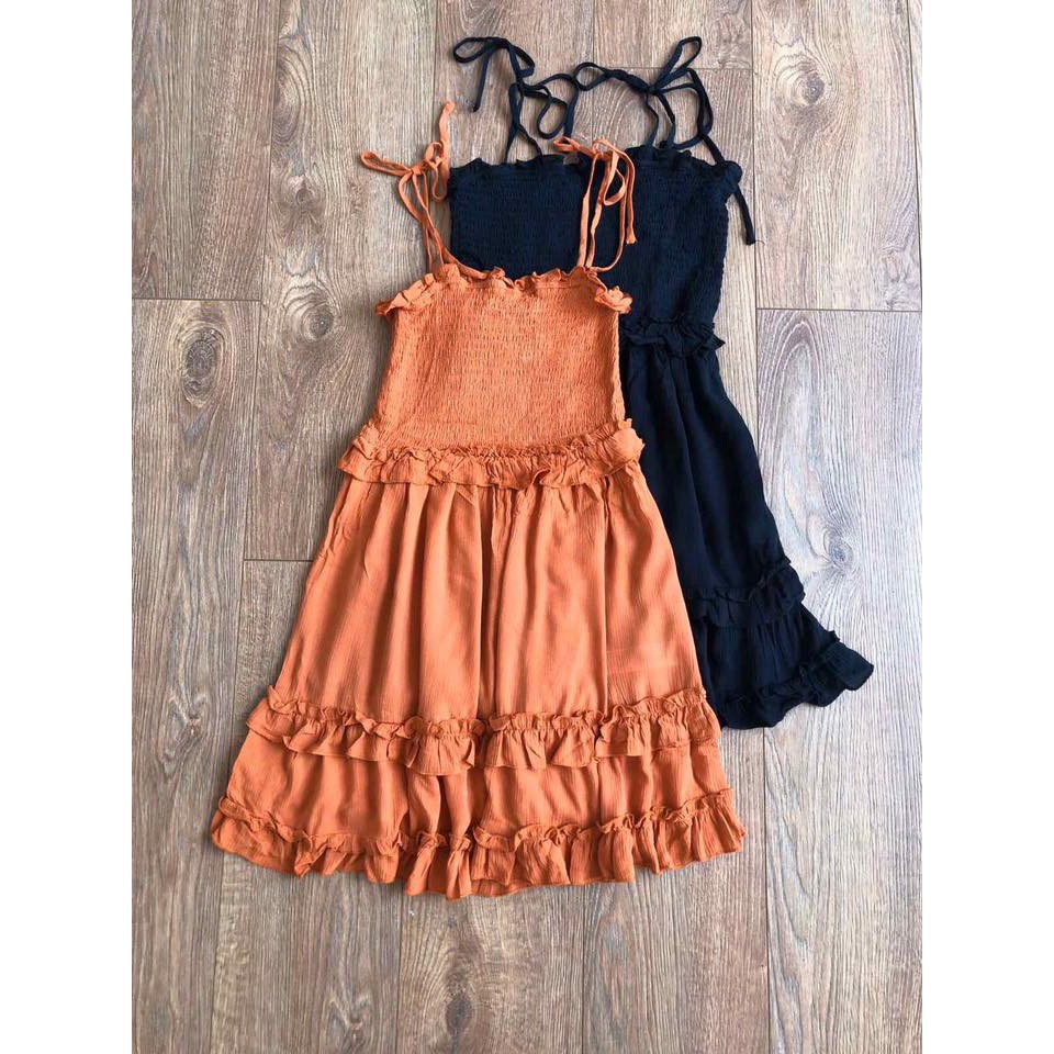 Đầm xòe baydoll nơ vai