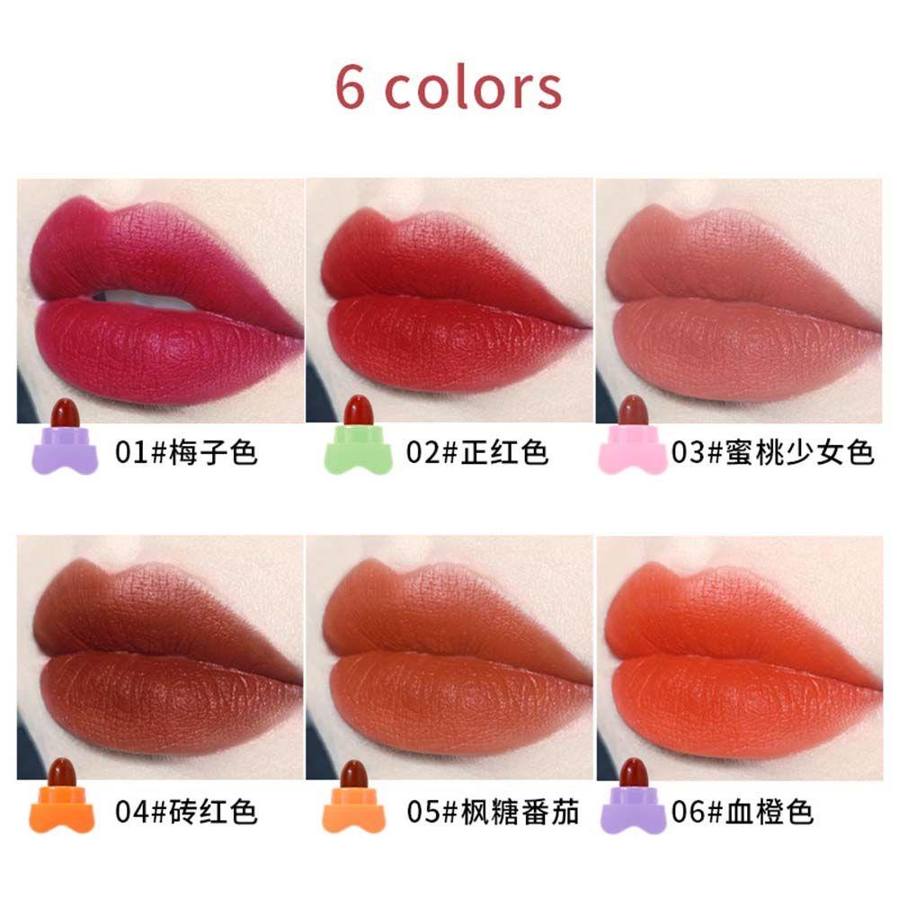 Set Son Kem Lì Chống Thấm Nước Trang Điểm Lên Màu Tự Nhiên Hình Viên Thuốc