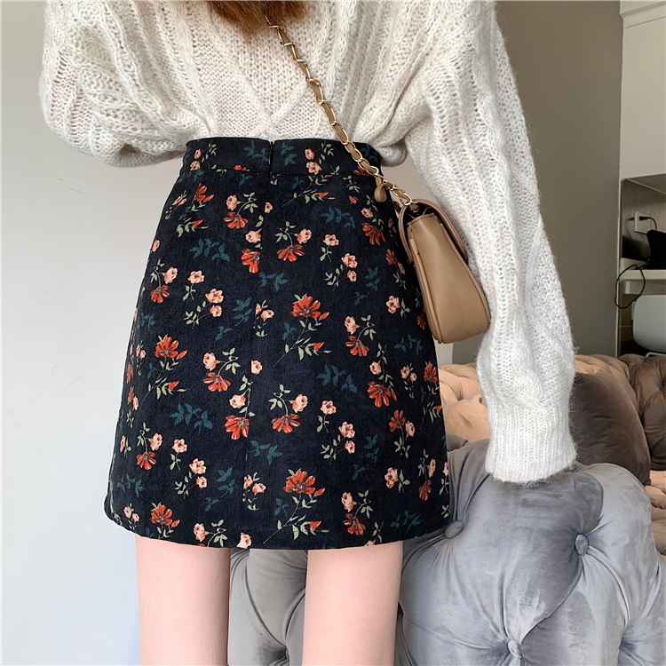 [Mã FAGREEN55 giảm tới 30K đơn 99K] Chân Váy XIAOZHAINV Lưng Cao Họa Tiết Hoa Phong Cách Hàn Quốc Retro | BigBuy360 - bigbuy360.vn
