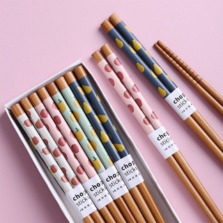 Set 8 đôi đũa gỗ hoạ tiết Nhật Bản
