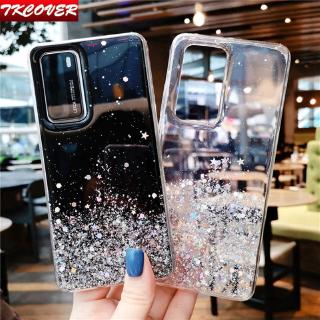Ốp điện thoại trong suốt họa tiết lá bạc lấp lánh sang trọng cho Samsung Galaxy A11 A31 A21 A21s A41 A20s A10s A20e
