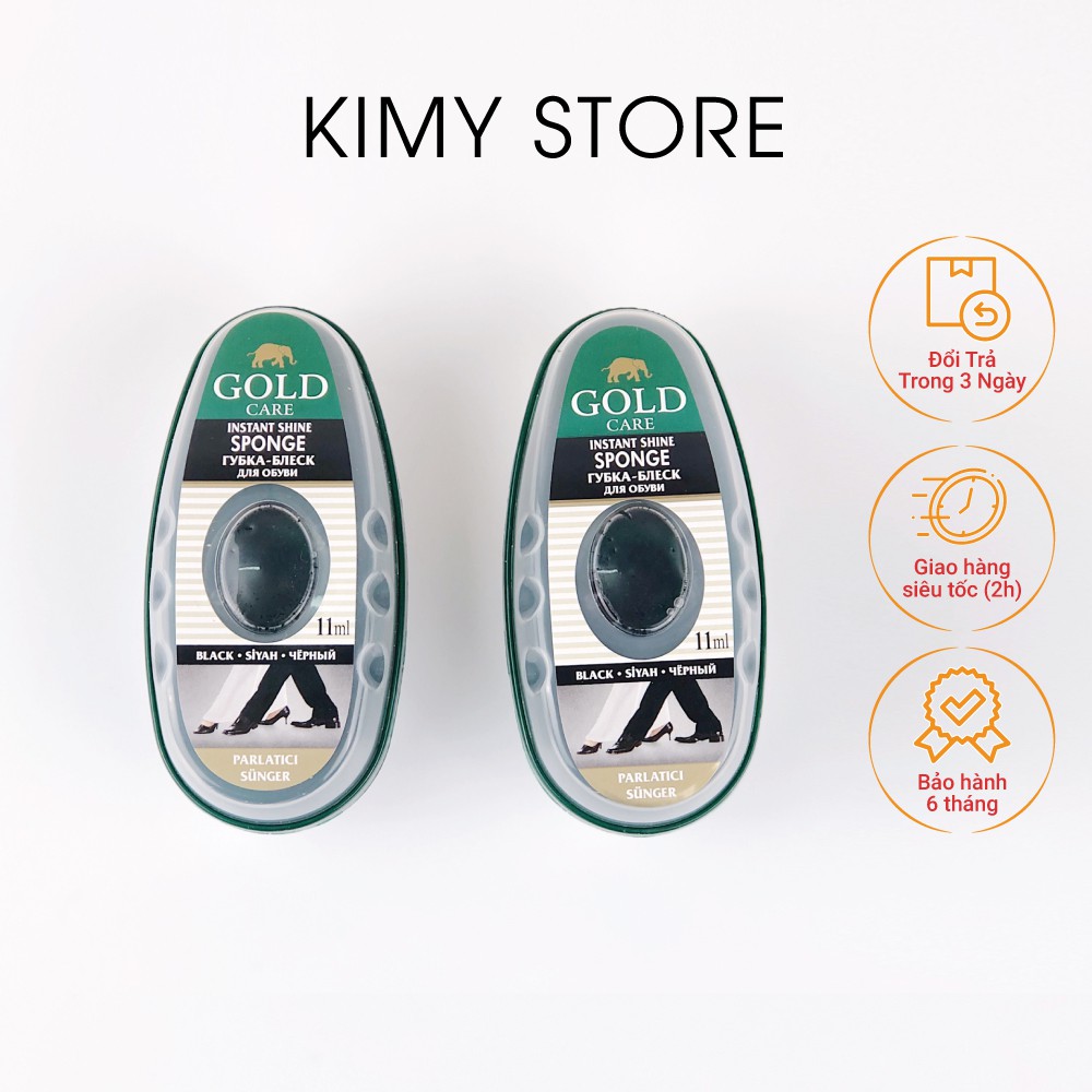 Xi mút đánh giày đen, cho cả dép da, túi xách, ghế da kèm dầu dự trữ Goldcare - nhập khẩu  Thổ Nhĩ Kì