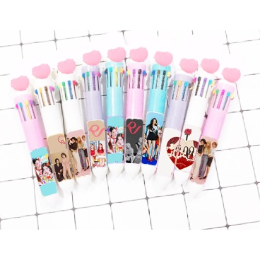 Bút bấm 10 màu bút GOT7 MAMAMOO ITZY RED VELVET BNMI28 bút nhiều màu idol kpop cute bút 10 màu dễ thương