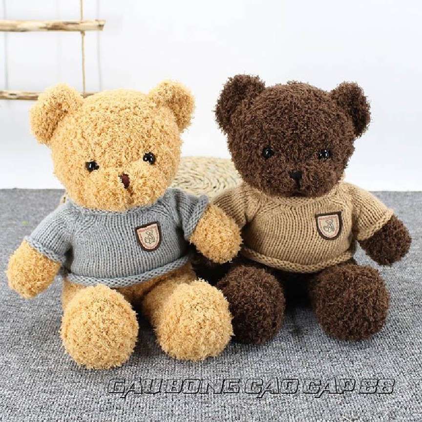 Gấu Bông Đồ Chơi cho bé Teddy Mặc Áo Len Nhiều Size Nhồi Gòn Cao Cấp Bao Xinh