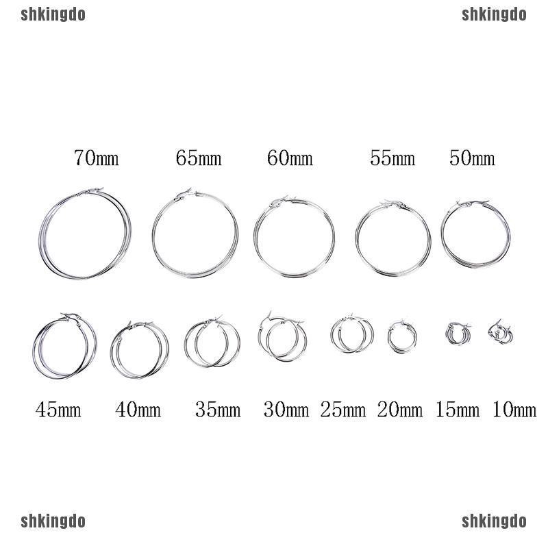 Hoa tai dáng tròn bằng thép không gỉ thanh lịch