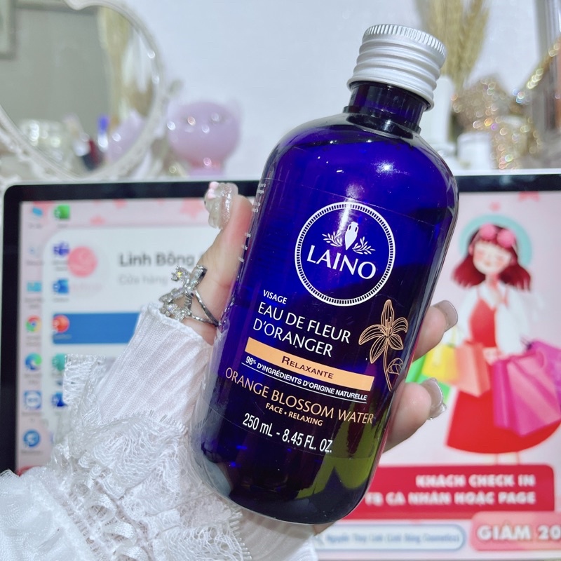 TONER LAINO - NƯỚC CẤT HOA HỒNG TƯƠI HỮU CƠ 250ML