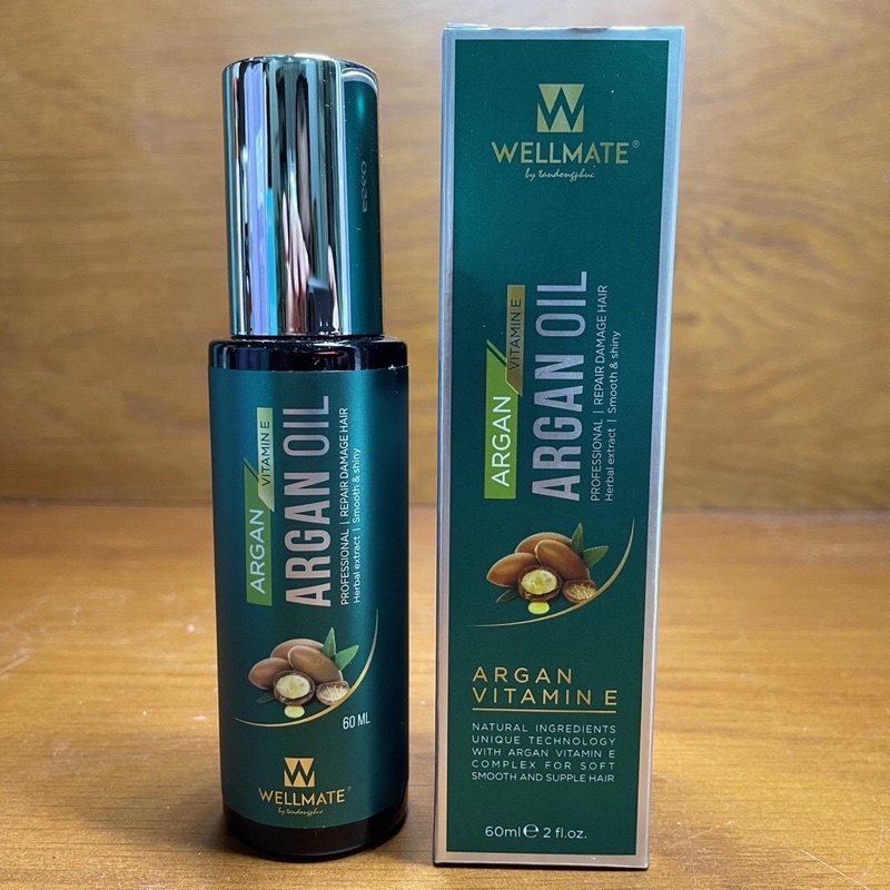 Tinh Dầu Phục Hồi Tóc Hư Tổn Nặng Argan Oil Vitamin E Wellmate 60ml