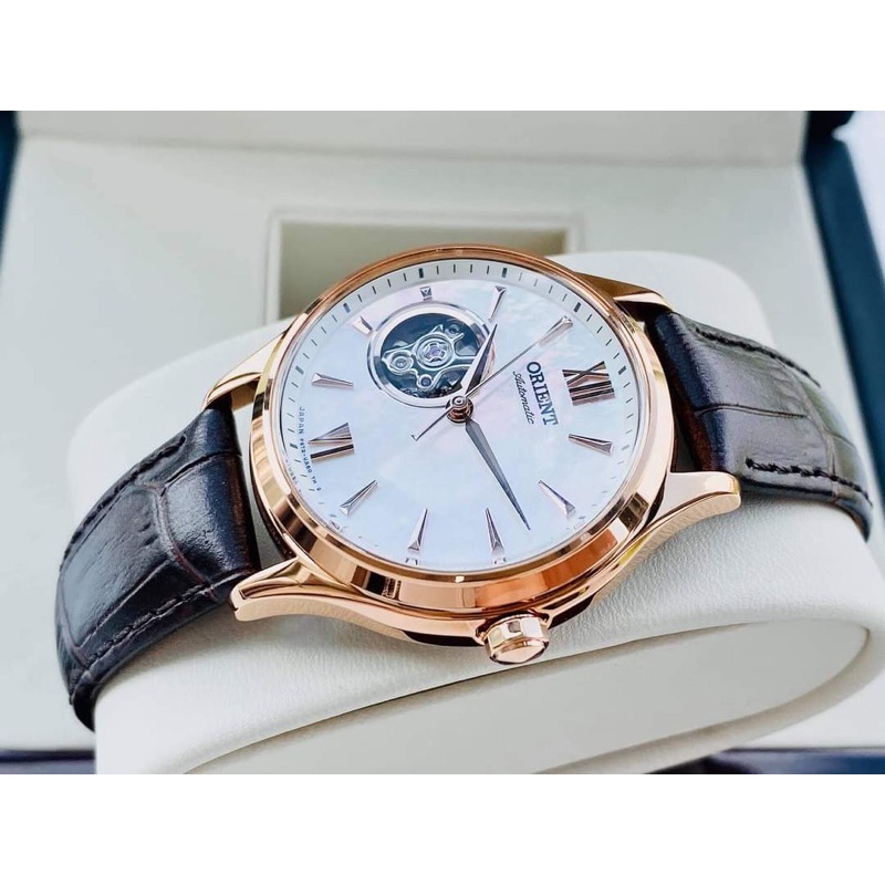 ĐỒNG HỒ NỮ CHÍNH HÃNG Orient RA-AG0022A00C Open Heart Ladies Rose Gold Leather Automatic