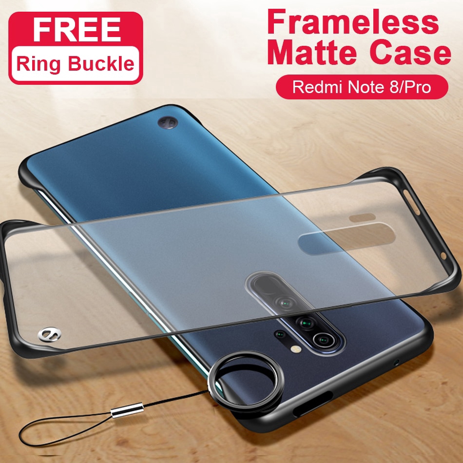 Xiaomi Redmi Note 8 Pro Case Borderless Design Plastic Phone Case Xiaomi Redmi Note 9S 9 Pro 9A 9C 8T 8 7 Pro 7A 8 Pro Shockproof Back Cover With Metal Ring