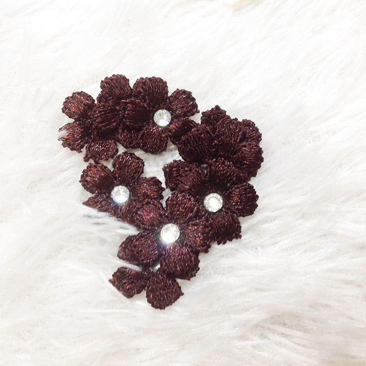 Set 5 Hoa thêu bông mai trang trí áo