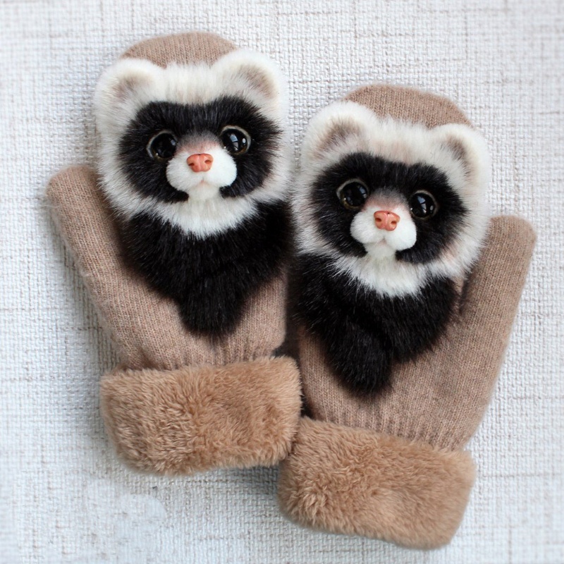 Găng Tay Đan Len Hình Thú Dễ Thương Cho Bé