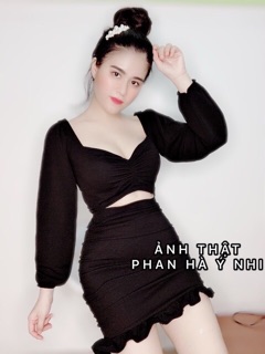 Set áo tay dài + chân váy