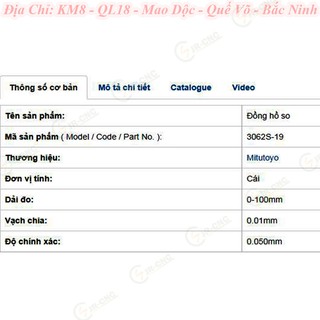 Đồng hồ so Mitutoyo 3062S-19