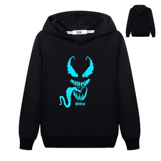 Venom Áo Khoác hoodie Thể Thao Dạ Quang In Họa Tiết venom marvel Cá Tính Cho Bé
