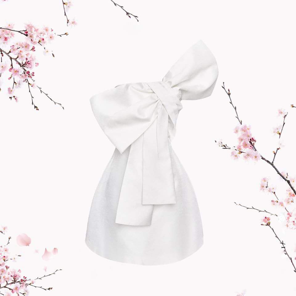 Đầm dự tiệc cúp ngực dáng xòe đính nơ sang trọng | BigBuy360 - bigbuy360.vn