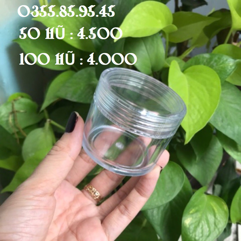 Hũ nhựa trong tròn 50g có lót chiết mỹ phẩm | BigBuy360 - bigbuy360.vn