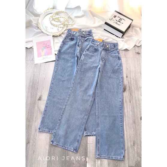 [XU HƯỚNG DENIM]Quần Jean Nữ  Aiori Quần Jean Ống Suông Trơn Bò Ống Rộng Lưng Cao Kiểu Quần Bò Nữ Cao Cấp_Mã 3404