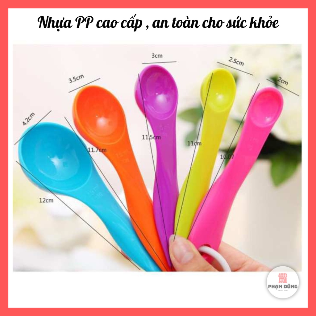 Bộ 5 muỗng đo lường gia vị nhà bếp bằng nhựa cao cấp , muỗng đong định lượng