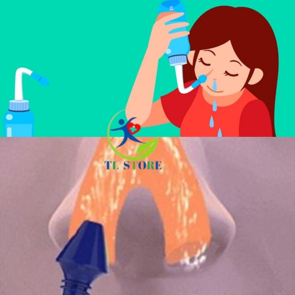 Bình rửa mũi cao cấp Waterpulse với 2 đầu van rửa mũi cho người lớn và trẻ em - Tặng 2 gói muối bạc nano chuyên dụng