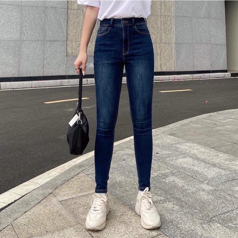 QUẦN JEANS SKINNY ZR TRƠN LƯNG CAO DÁNG DÀI