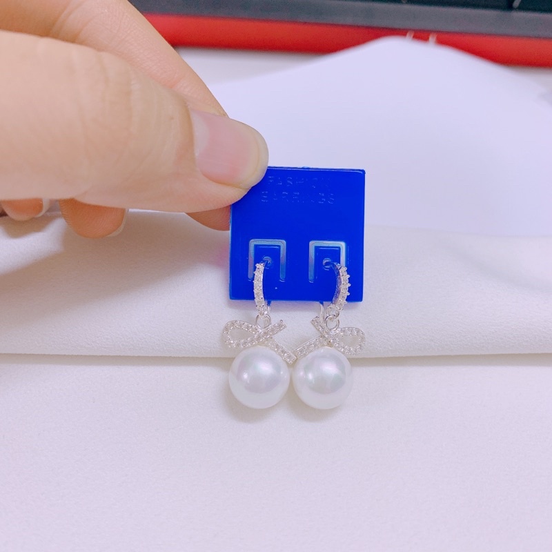 BÔNG TAI NỮ BẠC TA BÔNG TAI NƠ XINH XẮN LINH MIU SILVER