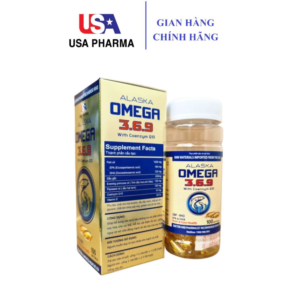 Alaska Omega 369 giúp tăng cường thị lực, giảm nguy cơ mắc bệnh tim mạch - Hộp 100 viên