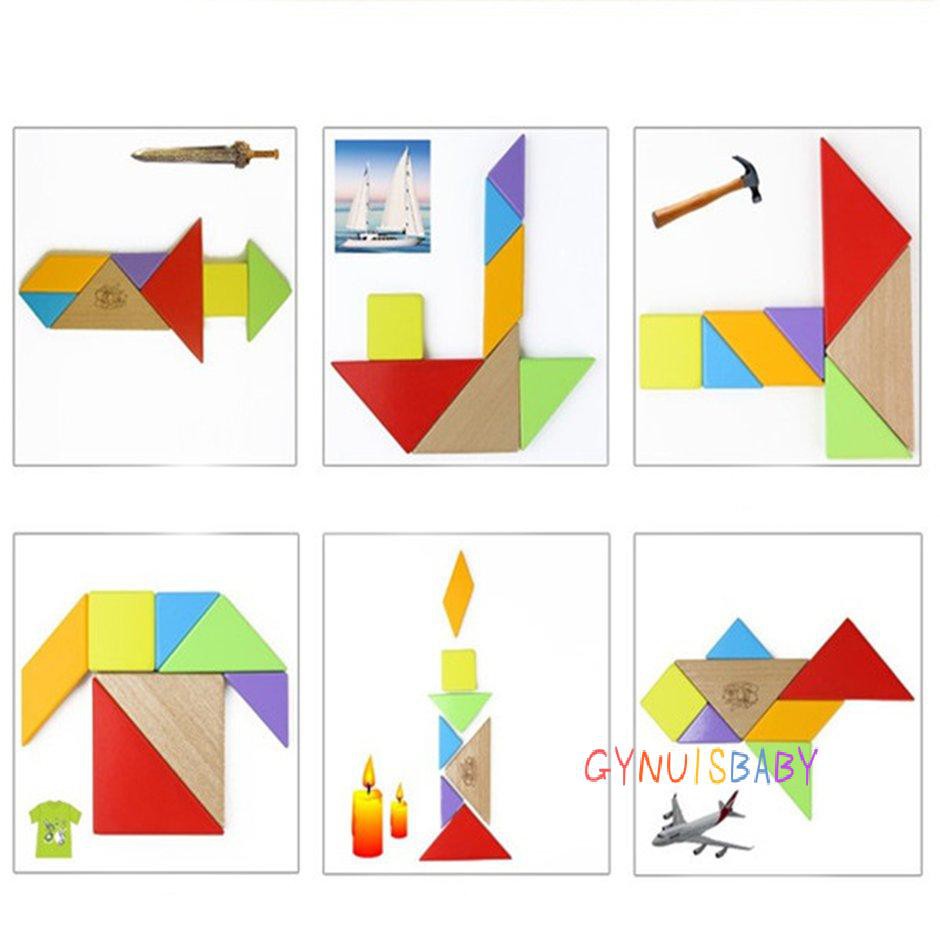 Bộ Đồ Chơi Xếp Hình Bằng Gỗ Rèn Luyện Trí Não Cho Bé