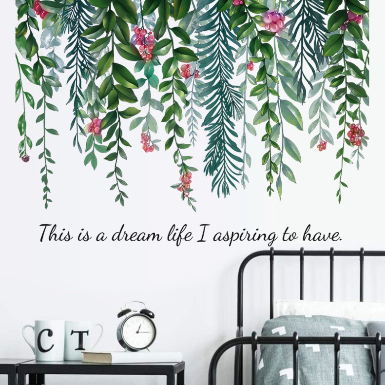 Decal dán tường Dây leo hoa nhí tiếng anh