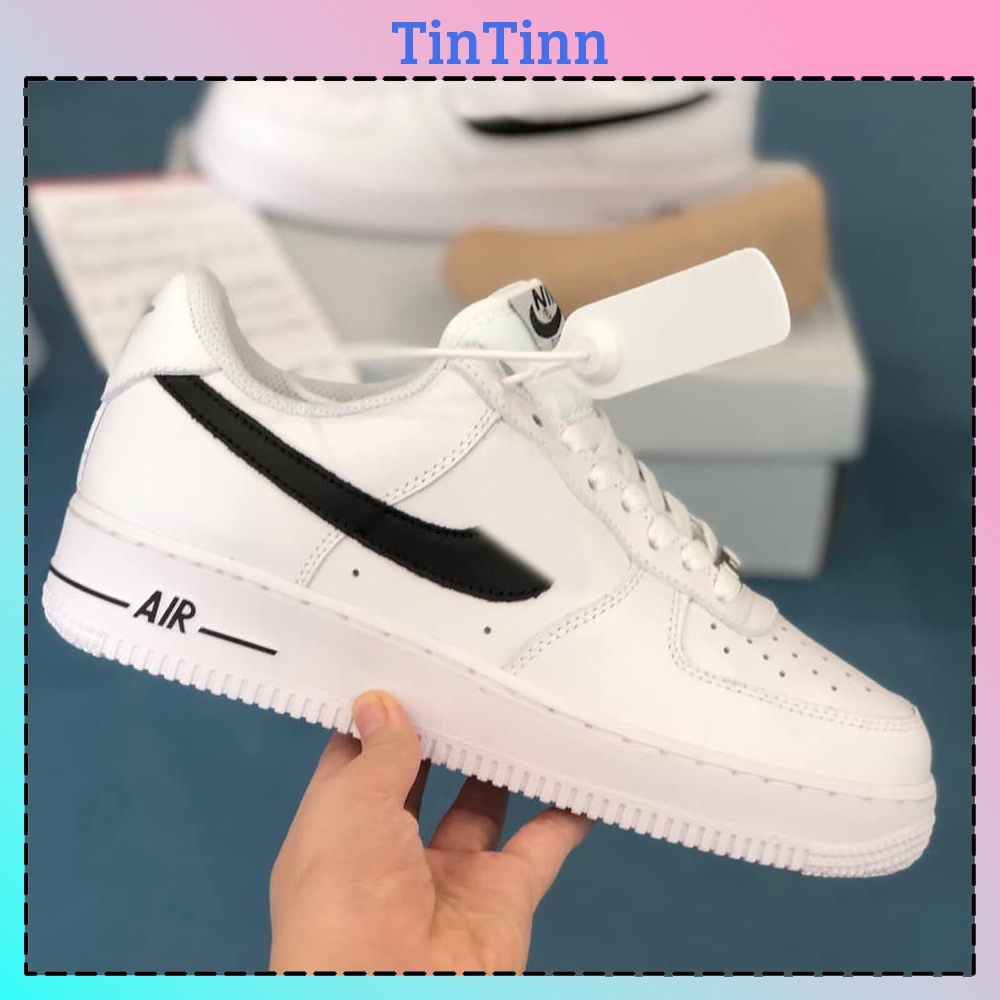 Nike Air Force 1 Vệt Đen Giày Thể Thao Nike Nam Nữ Trắng Đen Đế Cao 3cm Hot Trend 2022